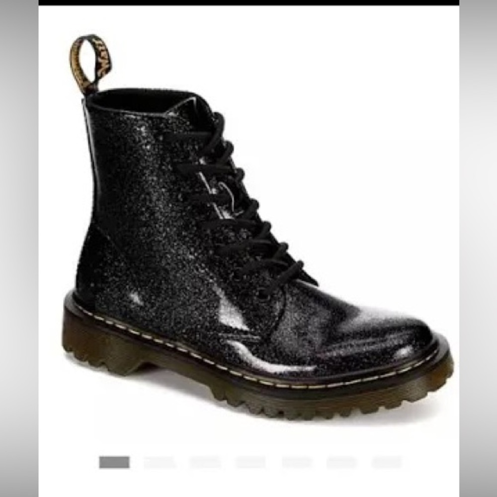 Dr. Martens Black Glitter Combat Boot